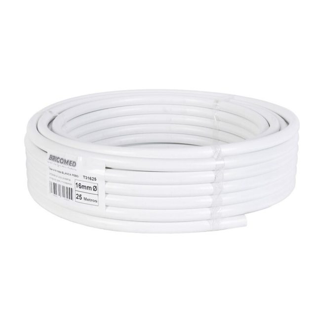 TUBO PEBD RIEGO BICAPA BLANCA 16 MM 25M