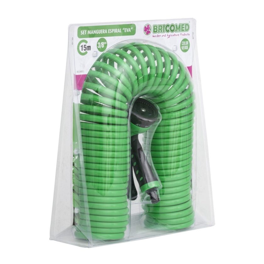 SET MANGUERA ESPIRAL EVA 3/8" 15M VERDE